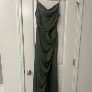 Birdy Grey Olive Satin Maxi Dress
